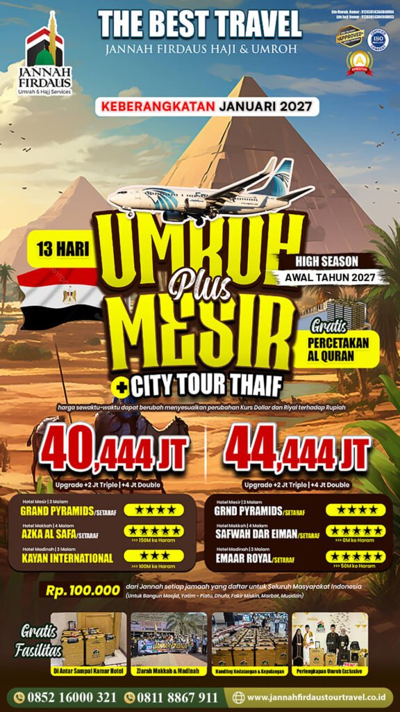 umroh plus mesir alexandria januari 2027 jannah firdaus