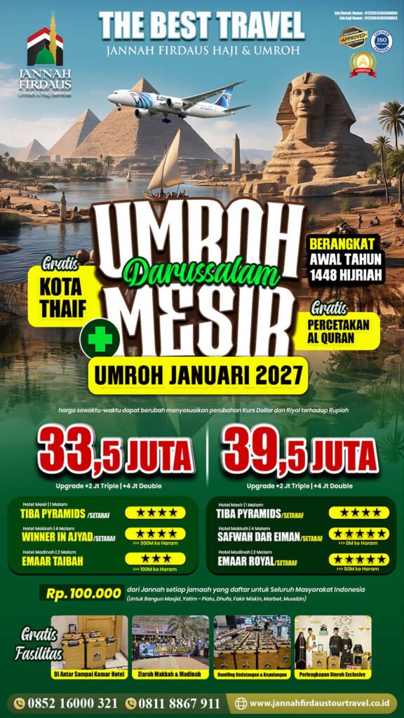 umroh plus mesir januari 2027 jannah firdaus