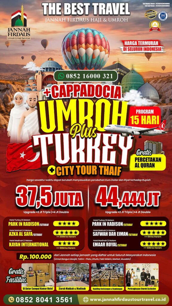 umroh plus turki cappadocia 2026 jannah firdaus tour travel