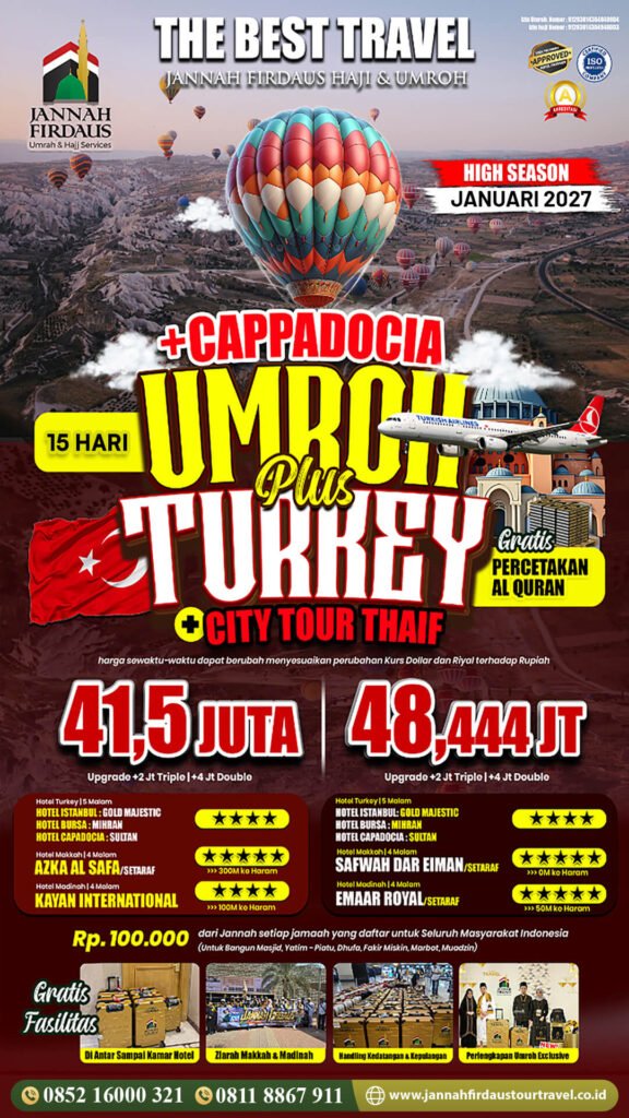umroh plus turki cappadocia januari 2027 jannah firdaus