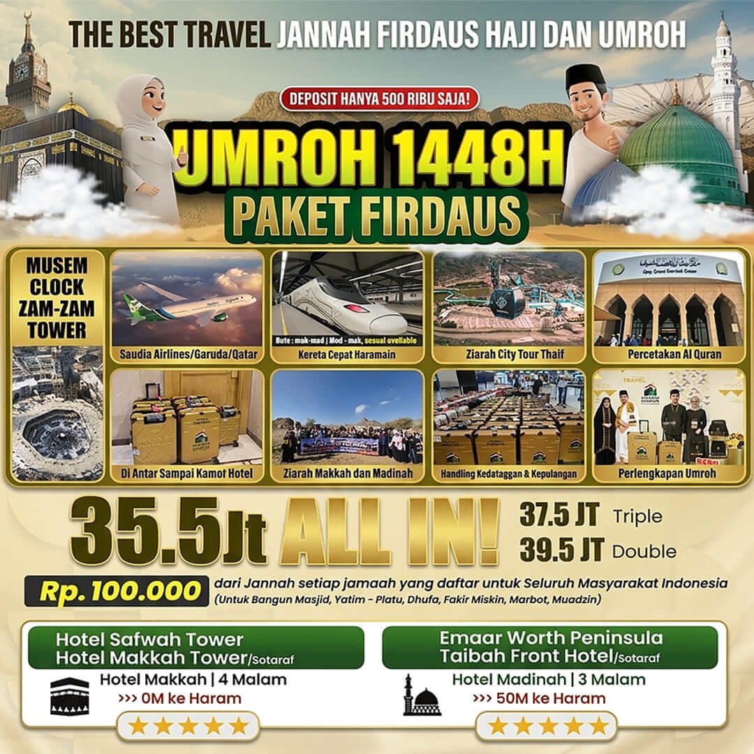 umroh 9 hari 2026 firdaus