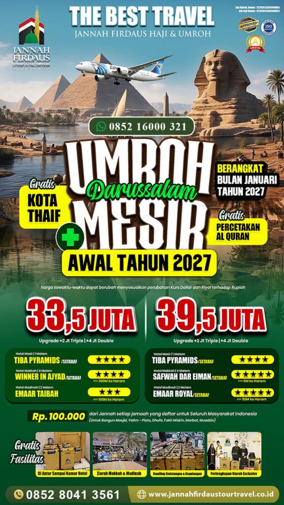 umroh plus mesir awal tahun jannah firdaus tour travel 2027