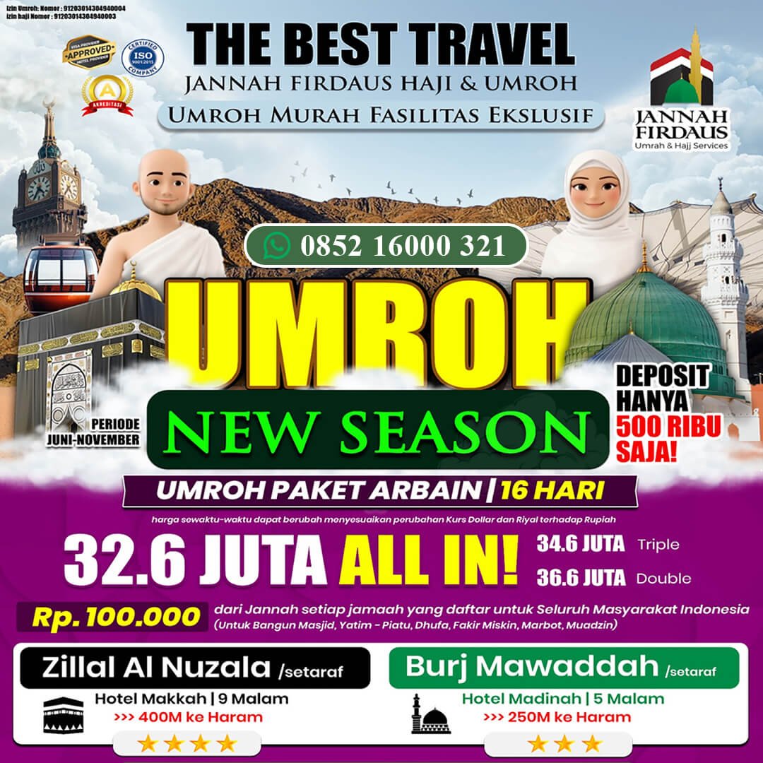 jannah firdaus umroh 2026 paket arbain