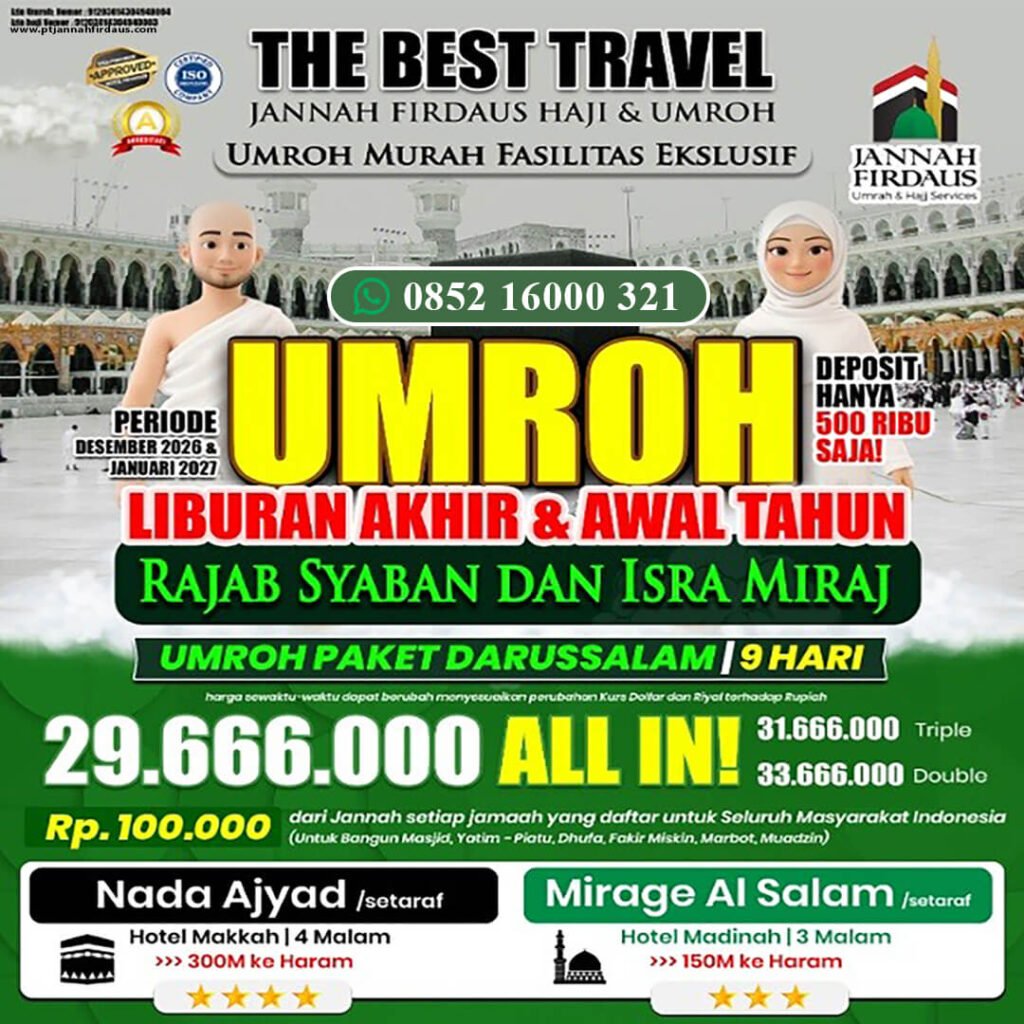 jannah firdaus umroh awal tahun 2027 paket darussalam