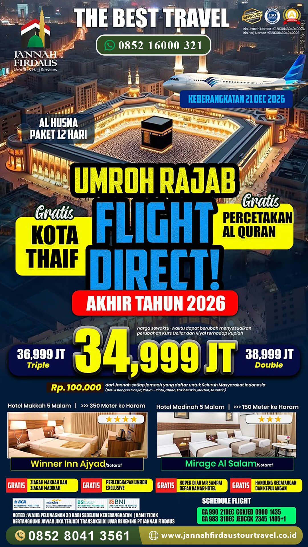 umroh akhir tahun jannah firdaus tour travel paket alhusna 2026
