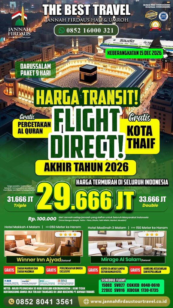 umroh akhir tahun jannah firdaus tour travel paket darussalam 2026