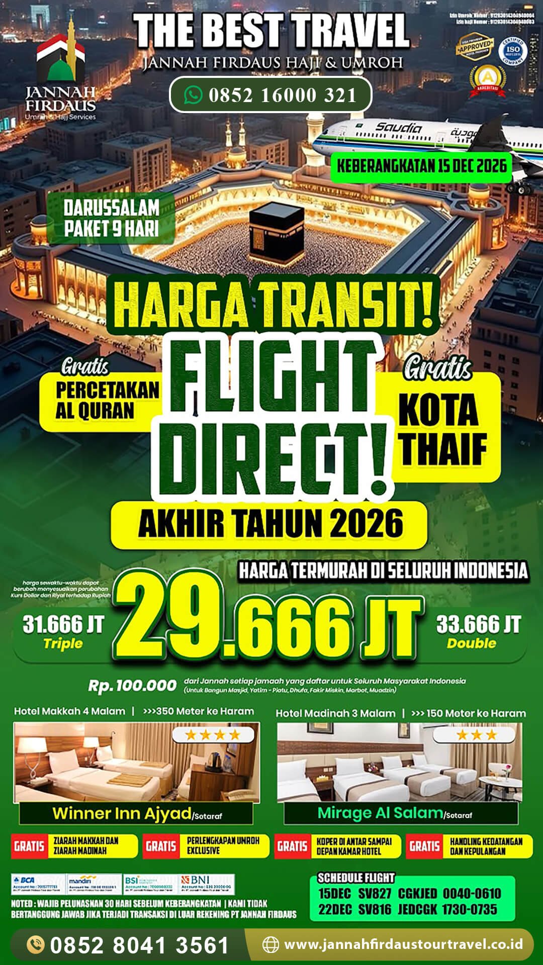umroh akhir tahun jannah firdaus tour travel paket darussalam 2026