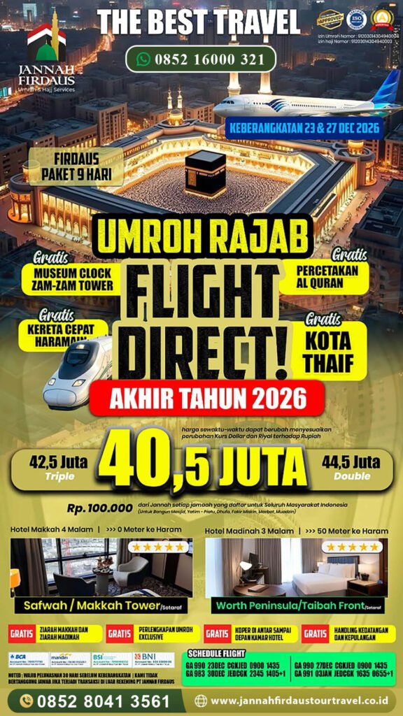 umroh akhir tahun jannah firdaus tour travel paket firdaus 2026