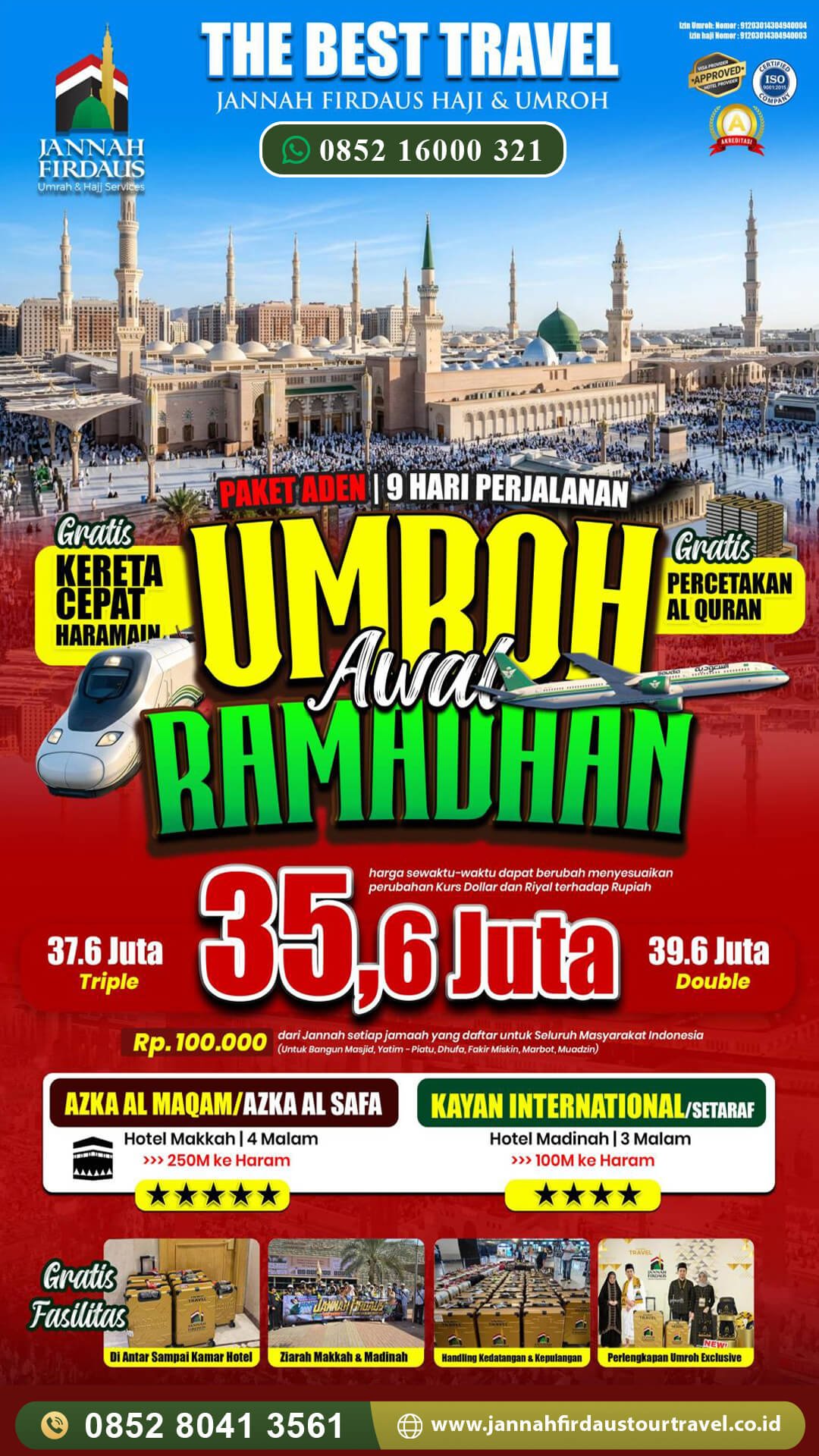 umroh awal ramadhan jannah firdaus tour travel paket aden 2027