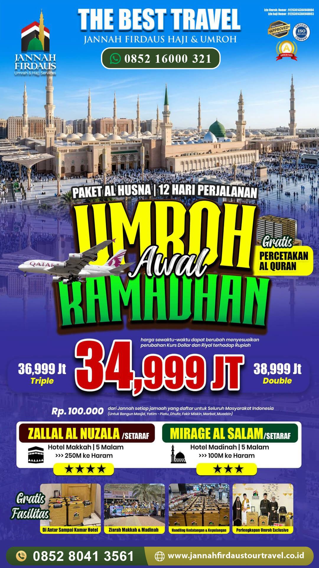 umroh awal ramadhan jannah firdaus tour travel paket alhusna 2027