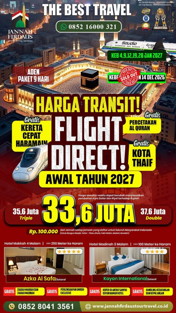 umroh awal tahun jannah firdaus tour travel paket aden 2027