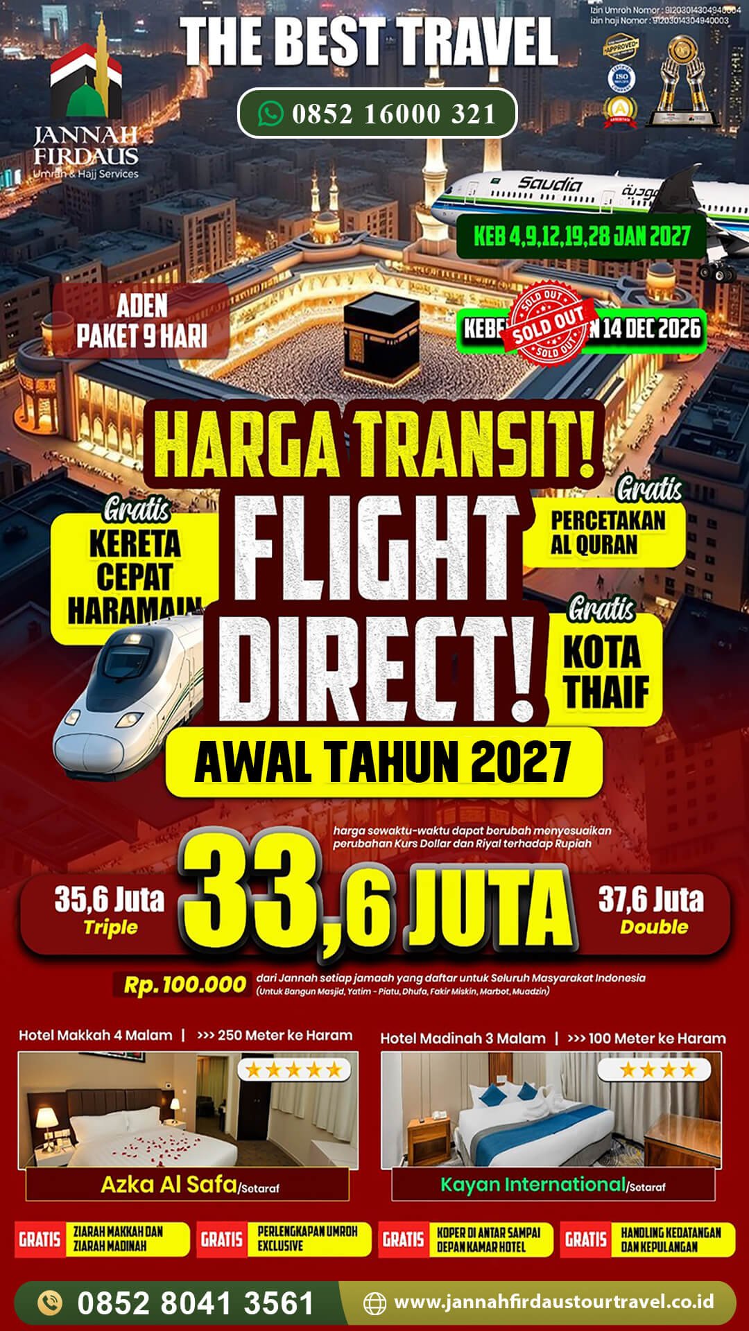umroh awal tahun jannah firdaus tour travel paket aden 2027