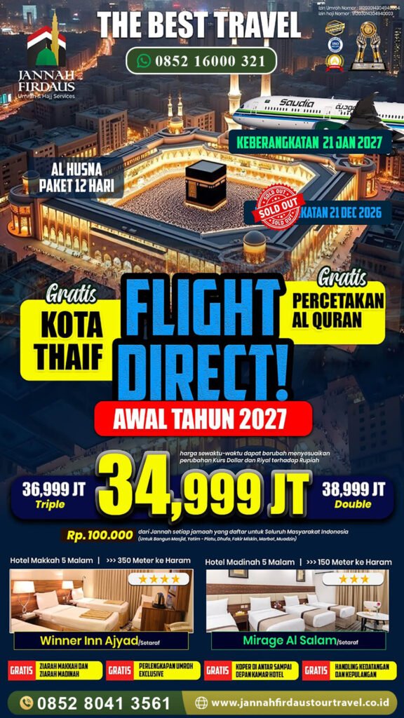 umroh awal tahun jannah firdaus tour travel paket alhusna 2027 1448H
