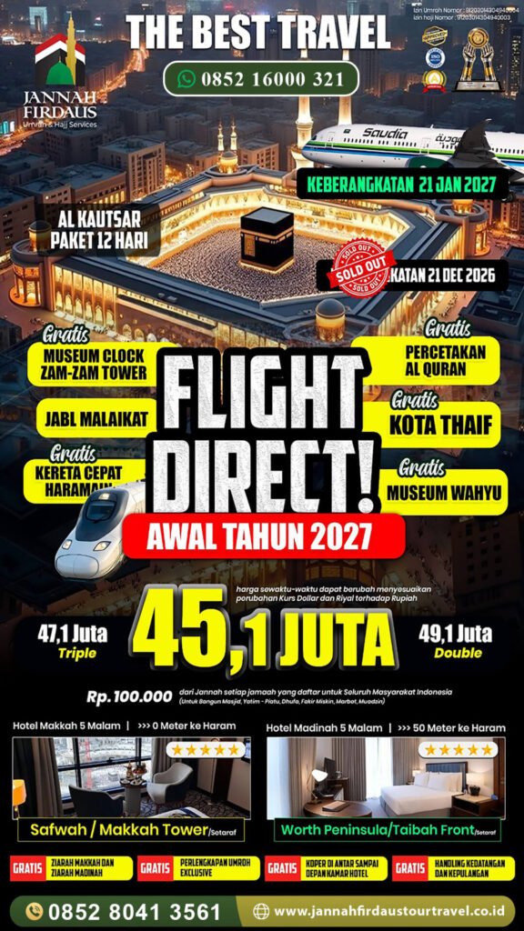 umroh awal tahun jannah firdaus tour travel paket alkautsar 2027 1448H