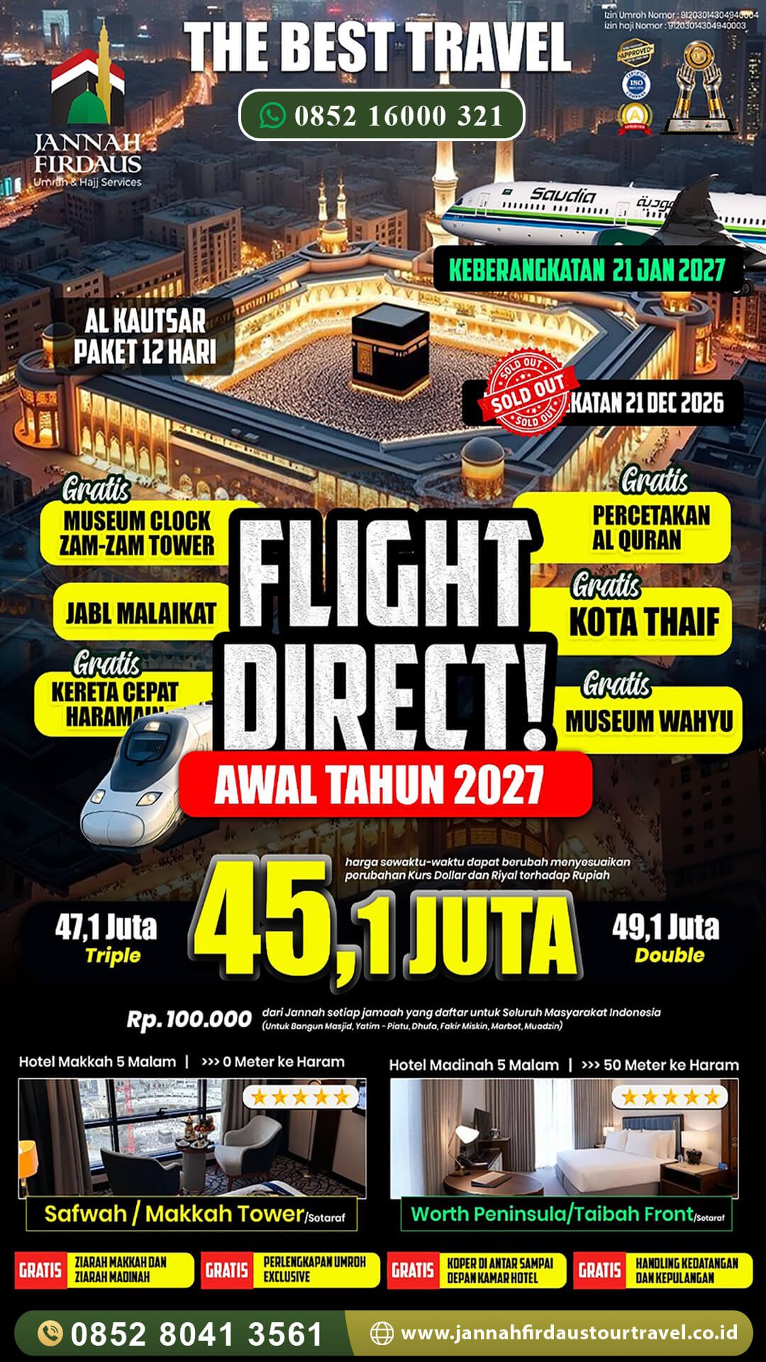 umroh awal tahun jannah firdaus tour travel paket alkautsar 2027 1448H