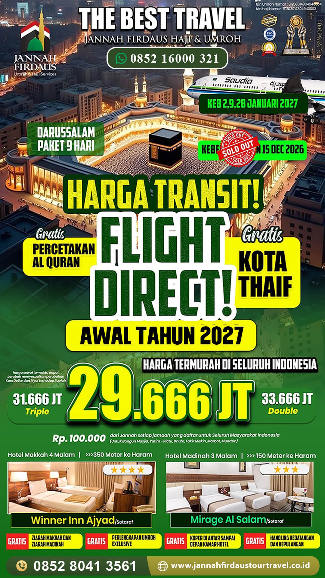 umroh awal tahun jannah firdaus tour travel paket darussalam 2027