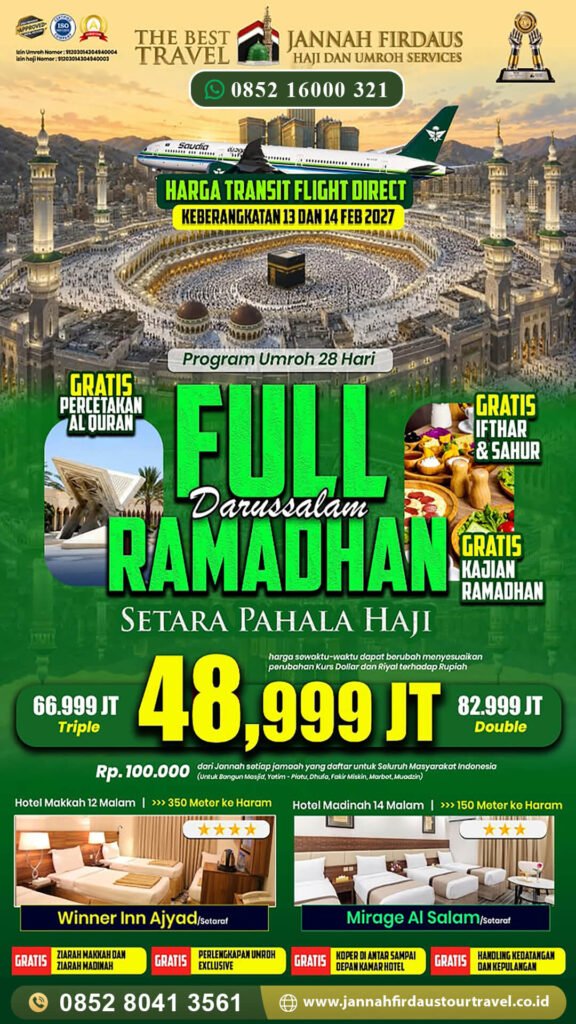 umroh full ramadhan jannah firdaus tour travel paket darussalam 2027