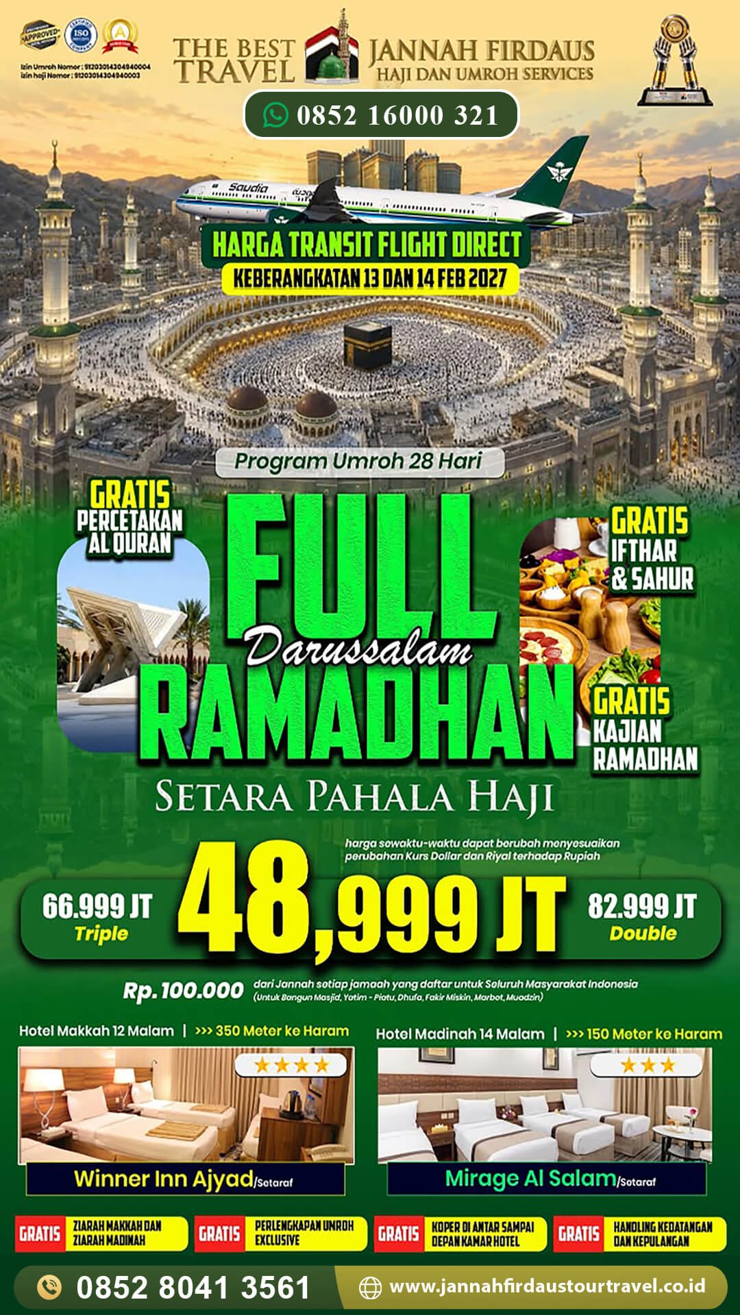 umroh full ramadhan jannah firdaus tour travel paket darussalam 2027