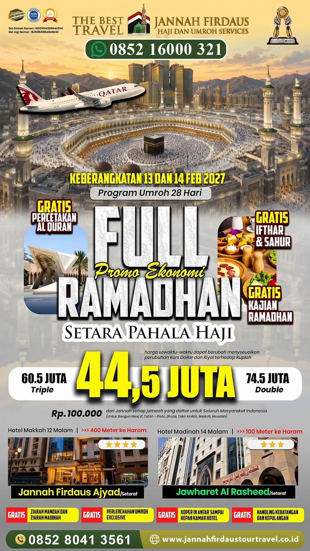 umroh full ramadhan jannah firdaus tour travel paket ekonomis 2027 new