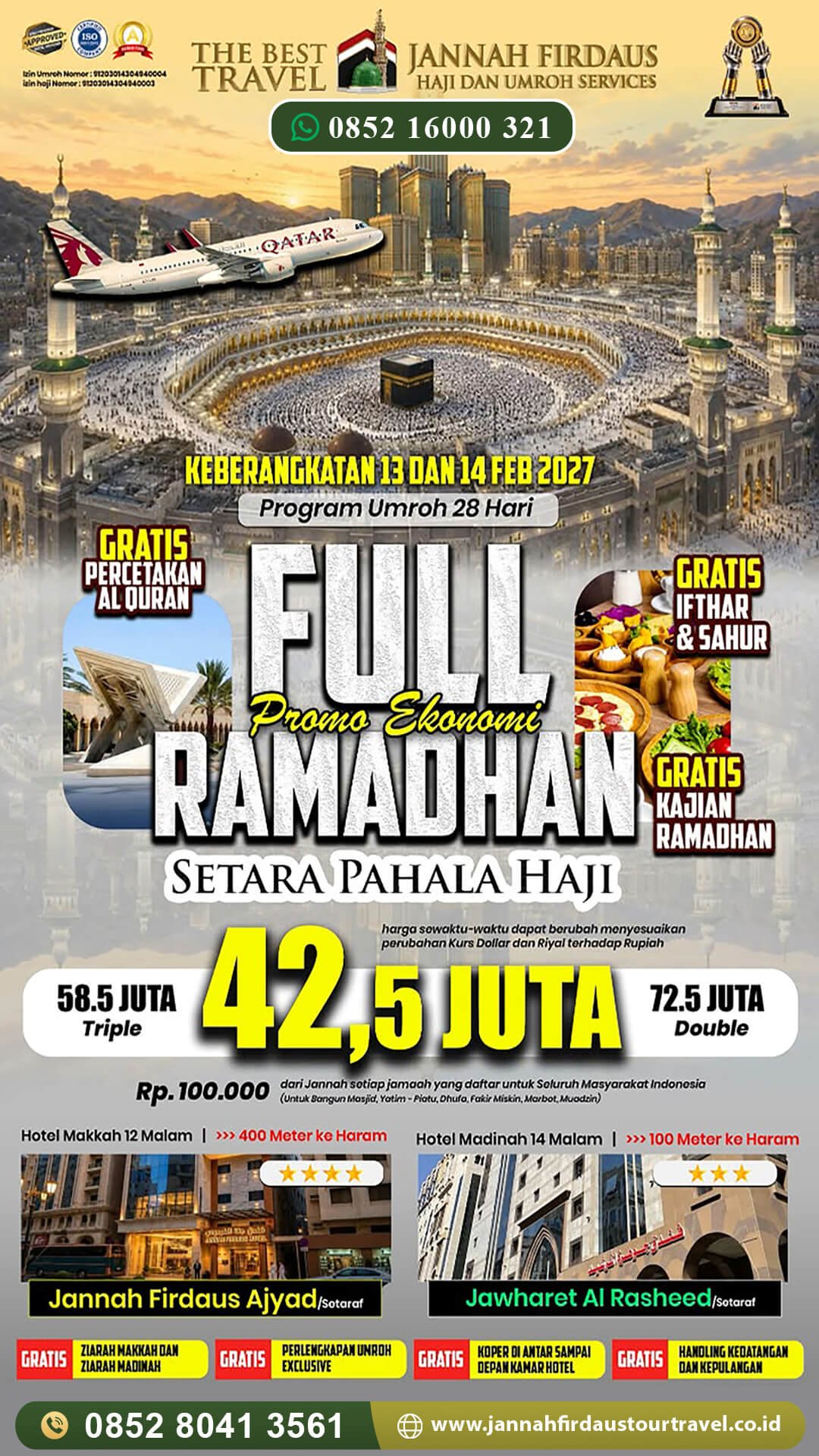 umroh full ramadhan jannah firdaus tour travel paket ekonomis 2027