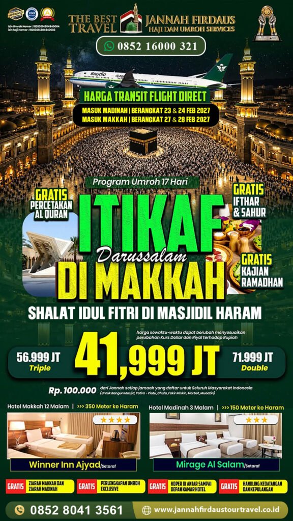 umroh itikaf ramadhan jannah firdaus tour travel paket darussalam 2027