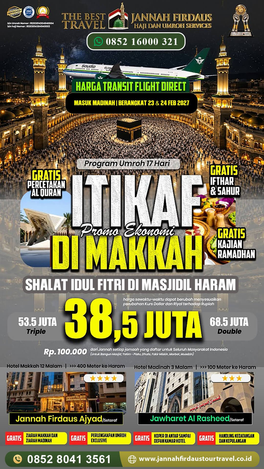 umroh itikaf ramadhan jannah firdaus tour travel paket ekonomis 2027