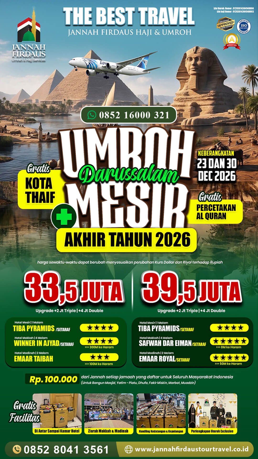 umroh plus mesir akhir tahun jannah firdaus tour travel 2026