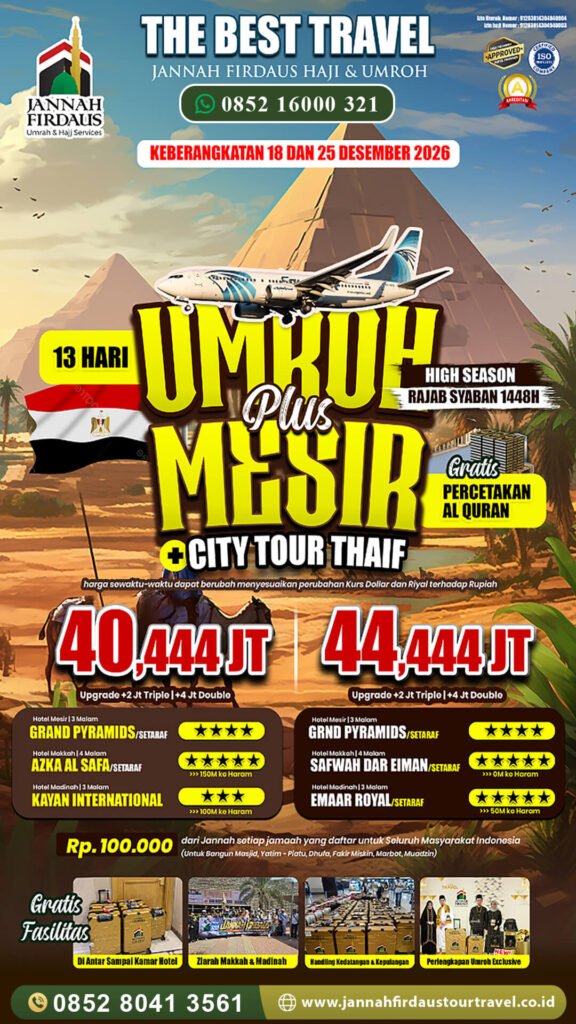 umroh plus mesir alexandria akhir tahun jannah firdaus tour travel 2026