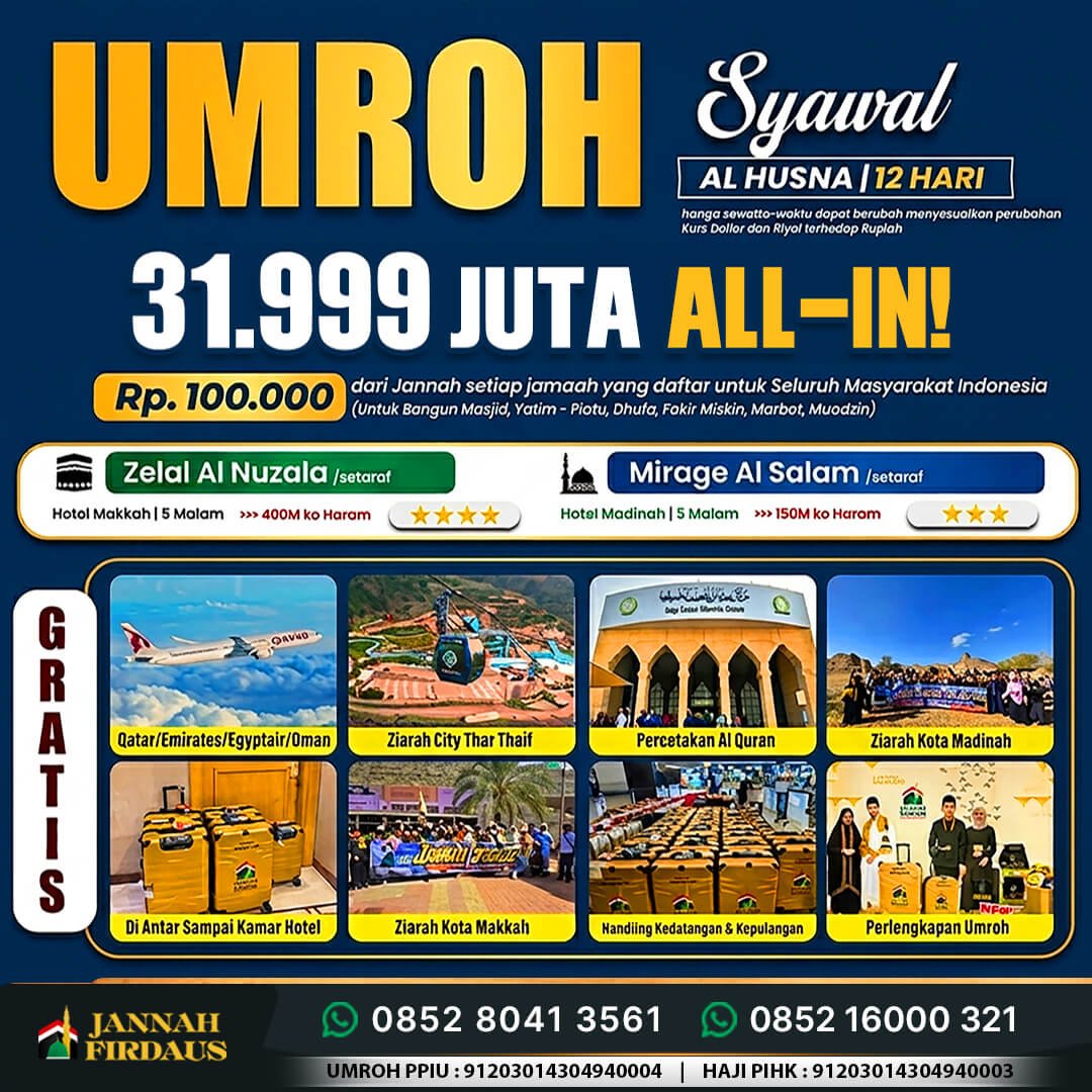 umroh syawal jannah firdaus tour travel 1448 hijriah paket alhusna