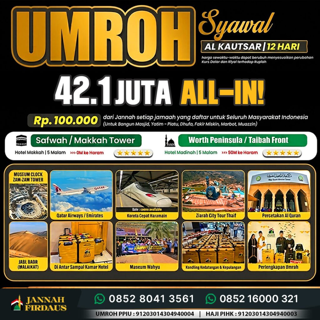 umroh syawal jannah firdaus tour travel 1448 hijriah paket alkautsar