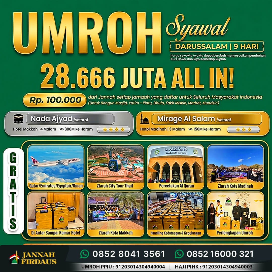 umroh syawal jannah firdaus tour travel 1448 hijriah paket darussalam