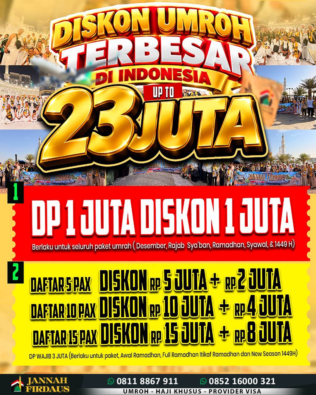 umroh promo diskon daftar umrah jannah firdaus tour travel